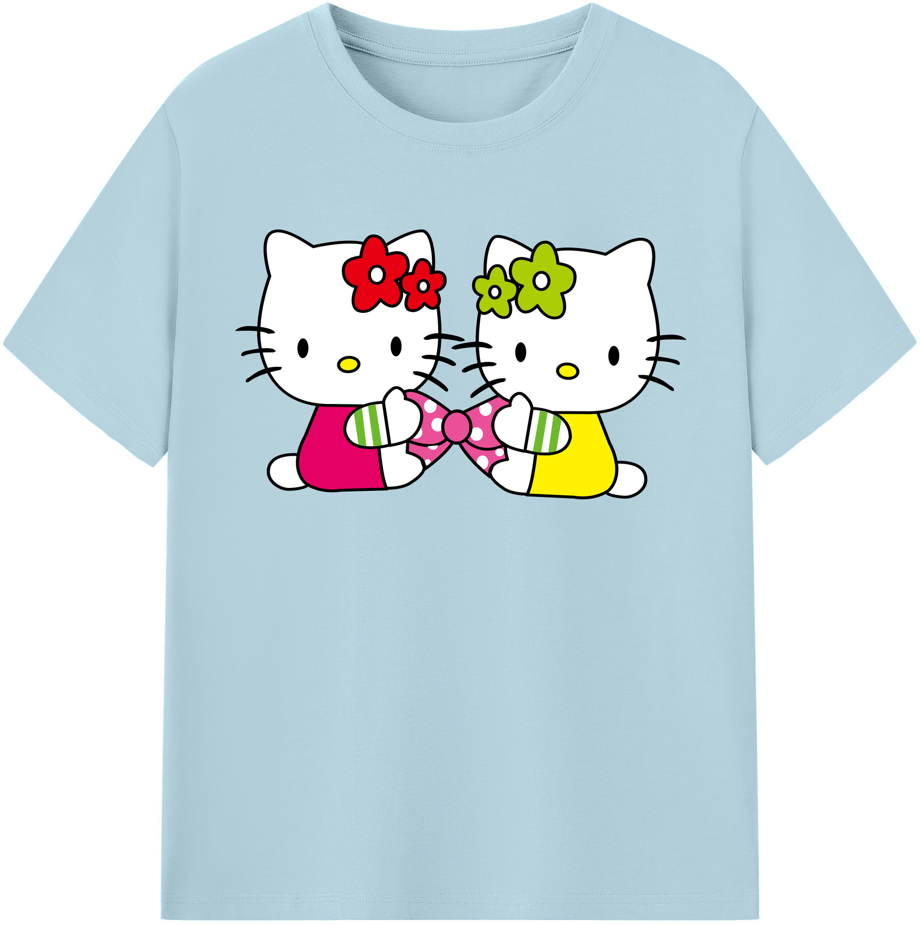 （画像用） Hello Kitty ハローキティ 綿100％半袖Tシャツ（フロントプリント）